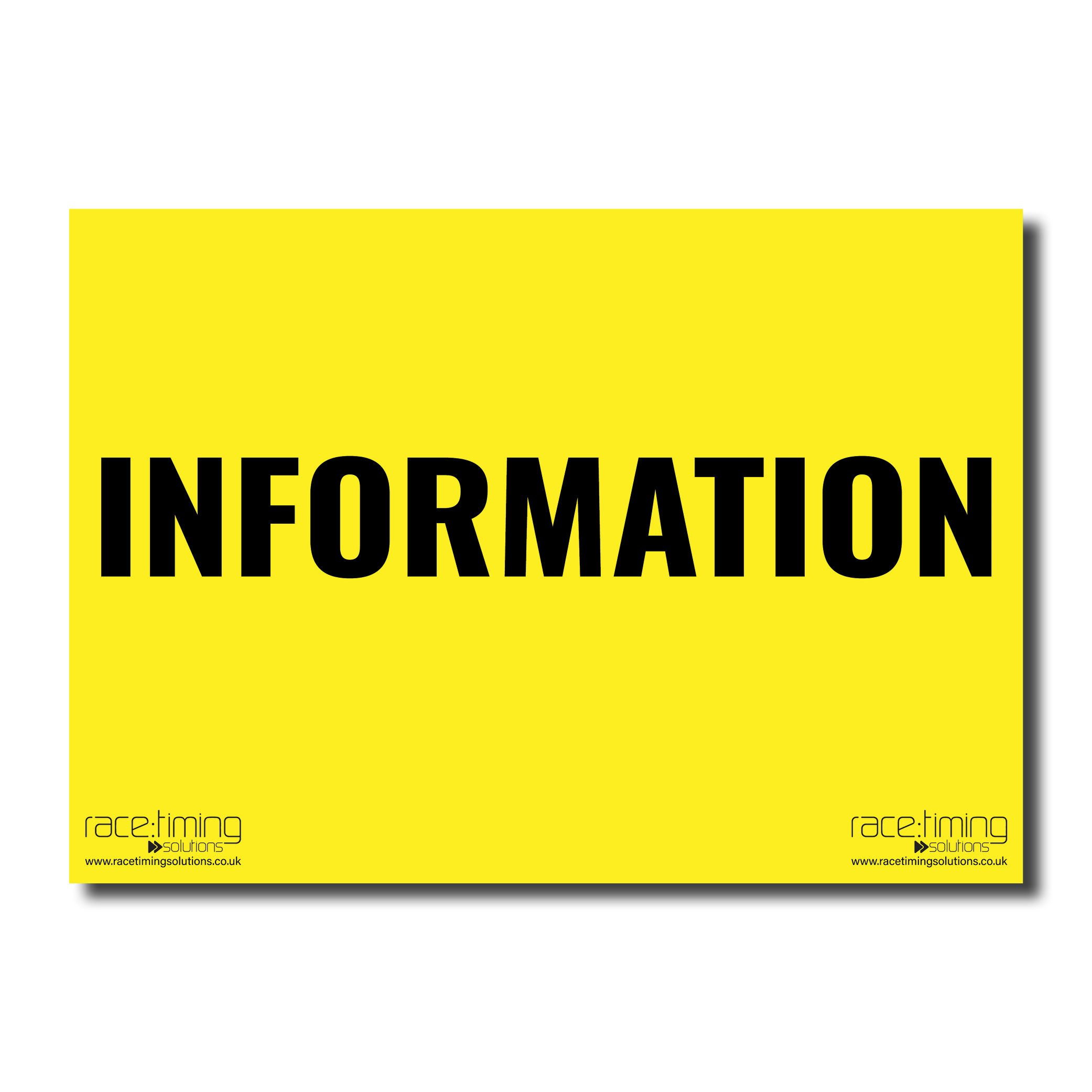 Yellow sign with black text 'INFORMATION'