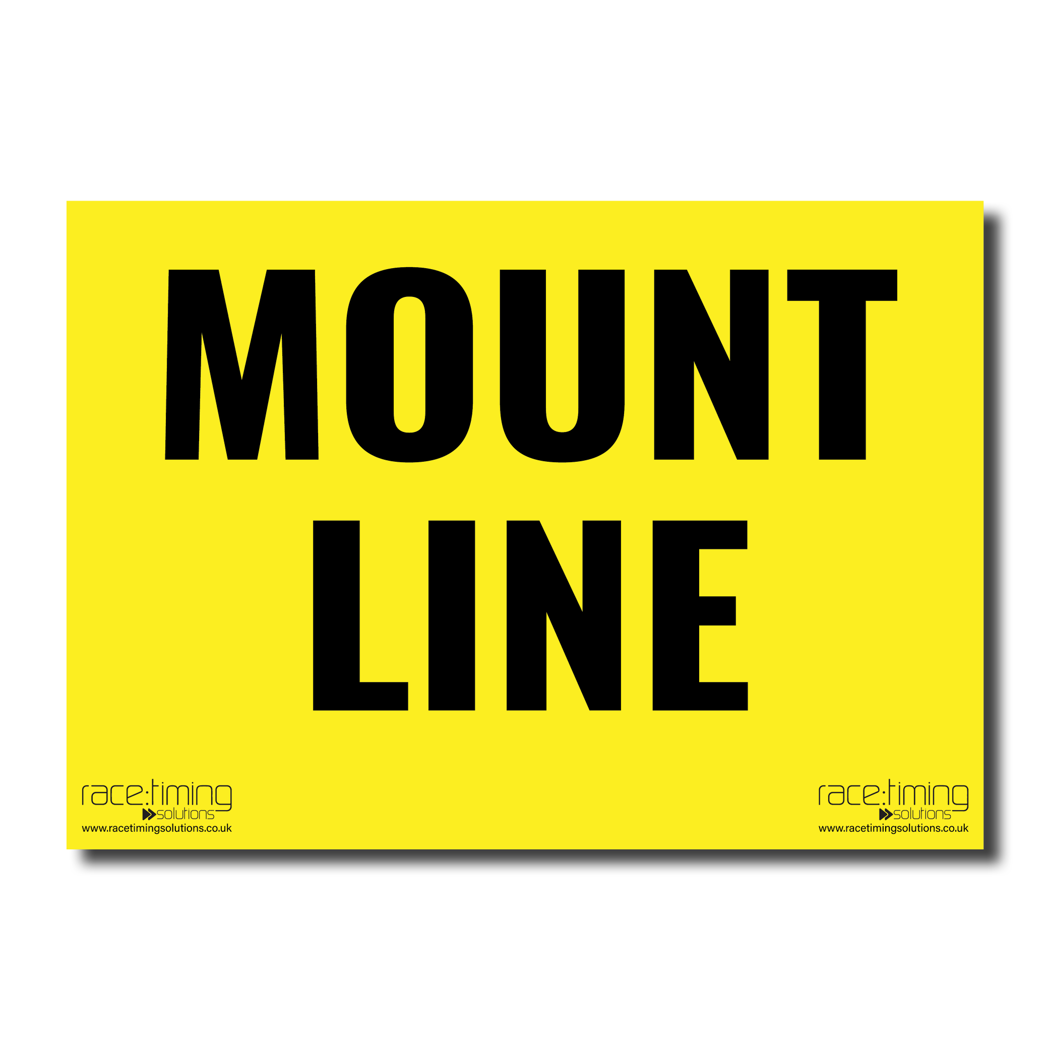 Yellow sign with 'MOUNT LINE' text 