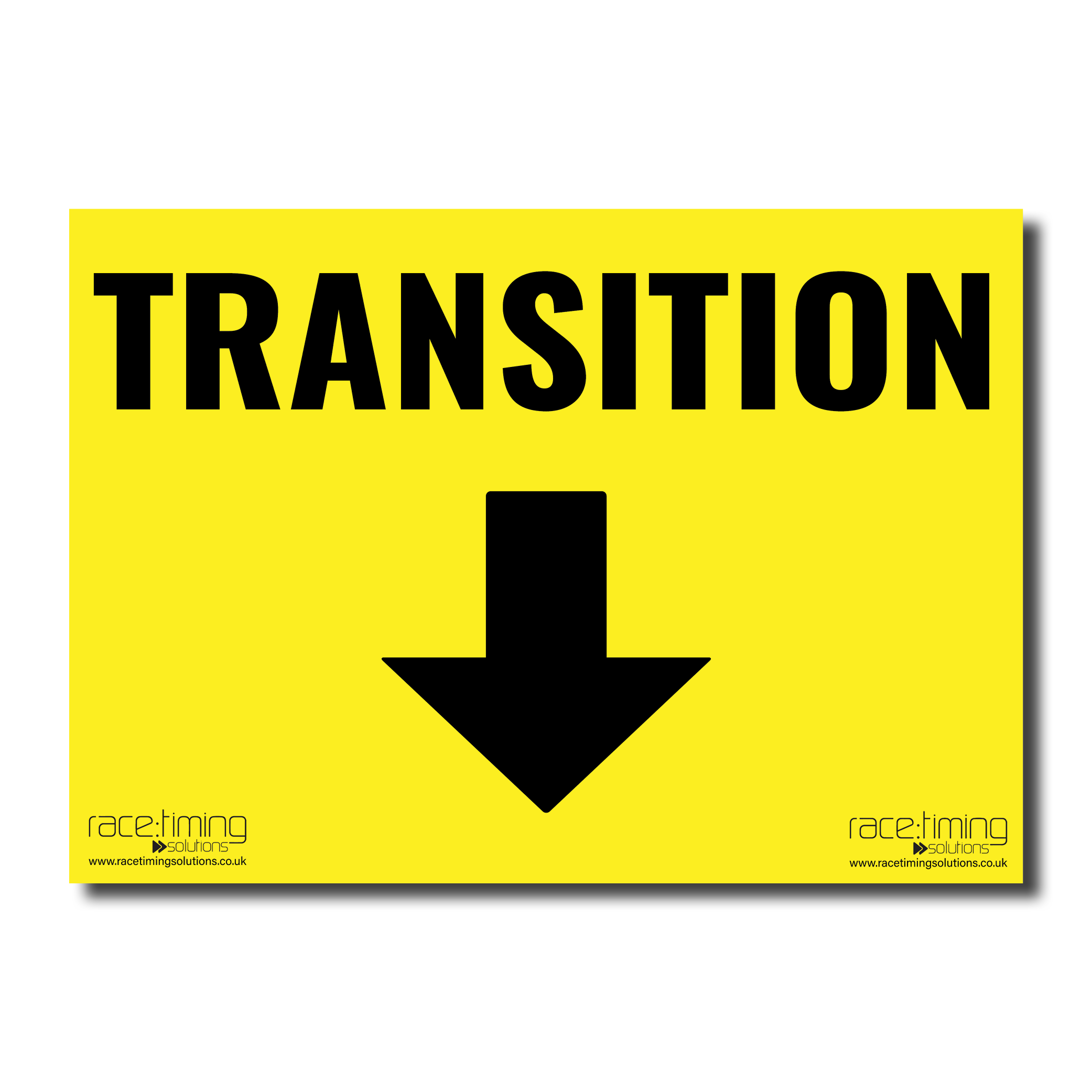 Yellow sign with 'TRANSITION' and an back arrow