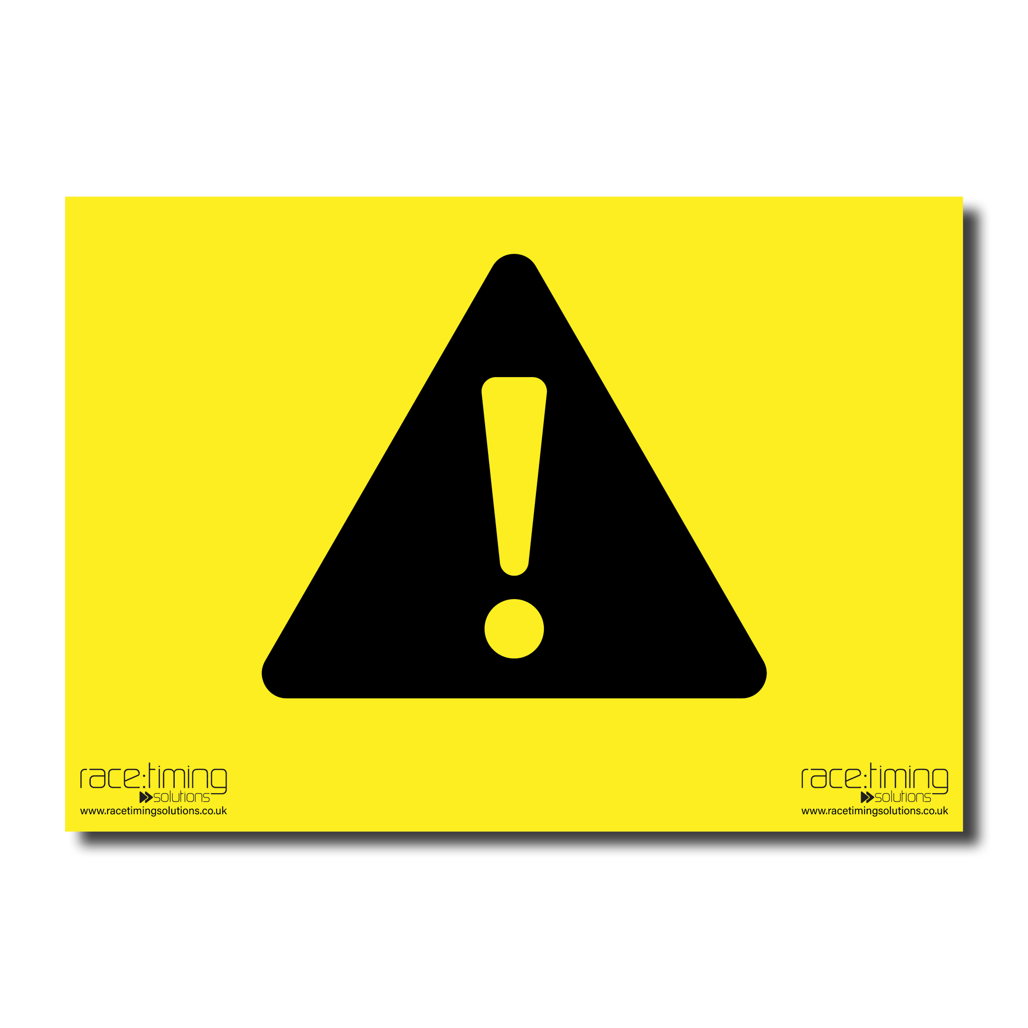 Yellow warning sign with black exclamation mark